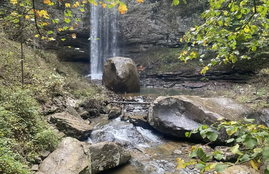Beautiful falls and water along walking trails in nature preserve