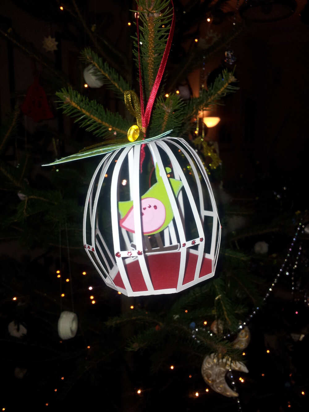 Paper birdcage ornament
