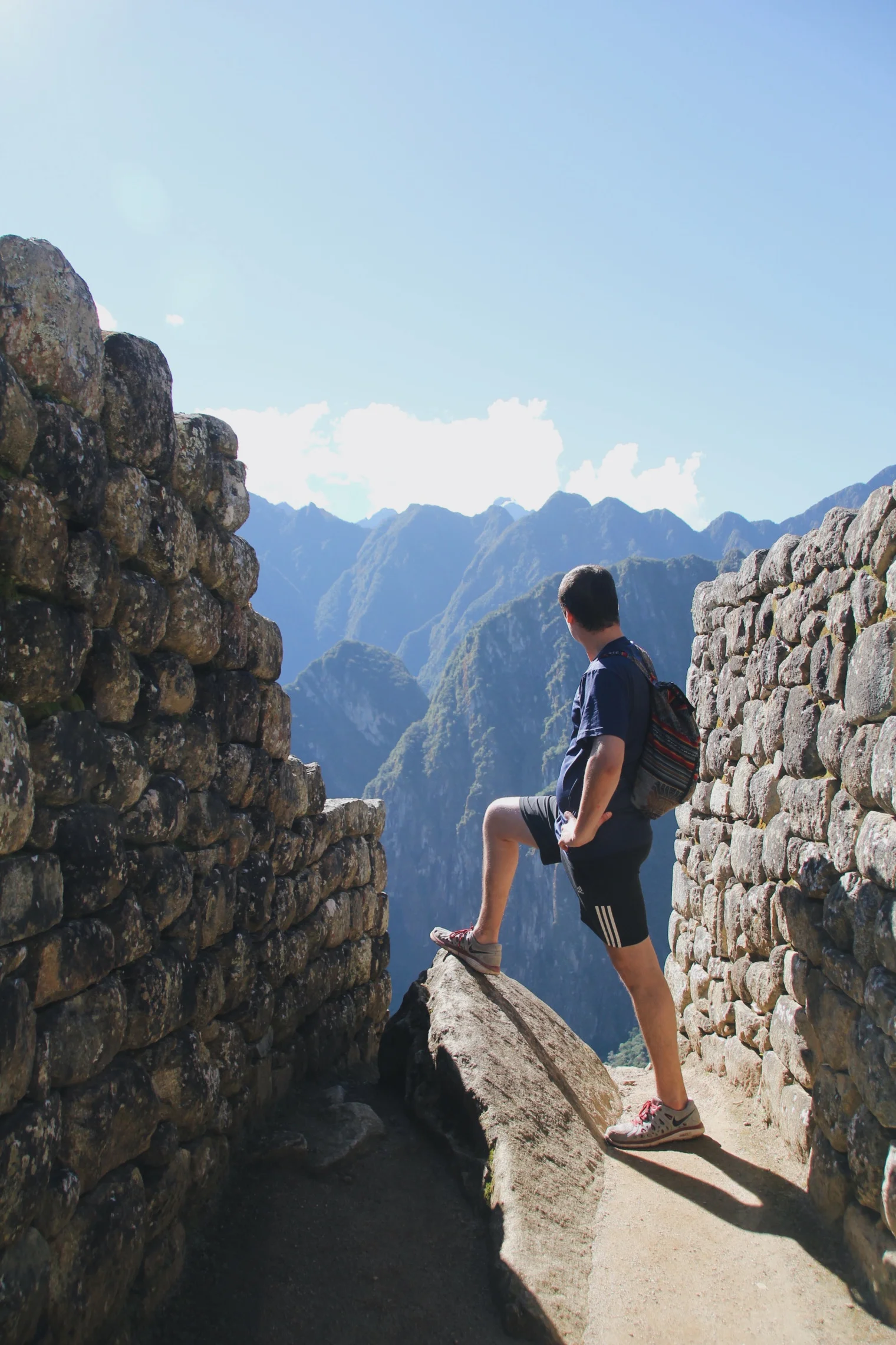 doing lunges or exploring? who knows.