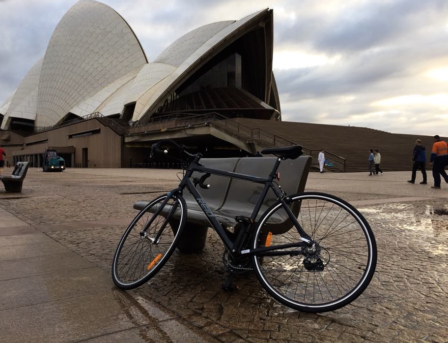 Pabs loves to ride past the Opera House in the morning before work (and before the tourists arrive)