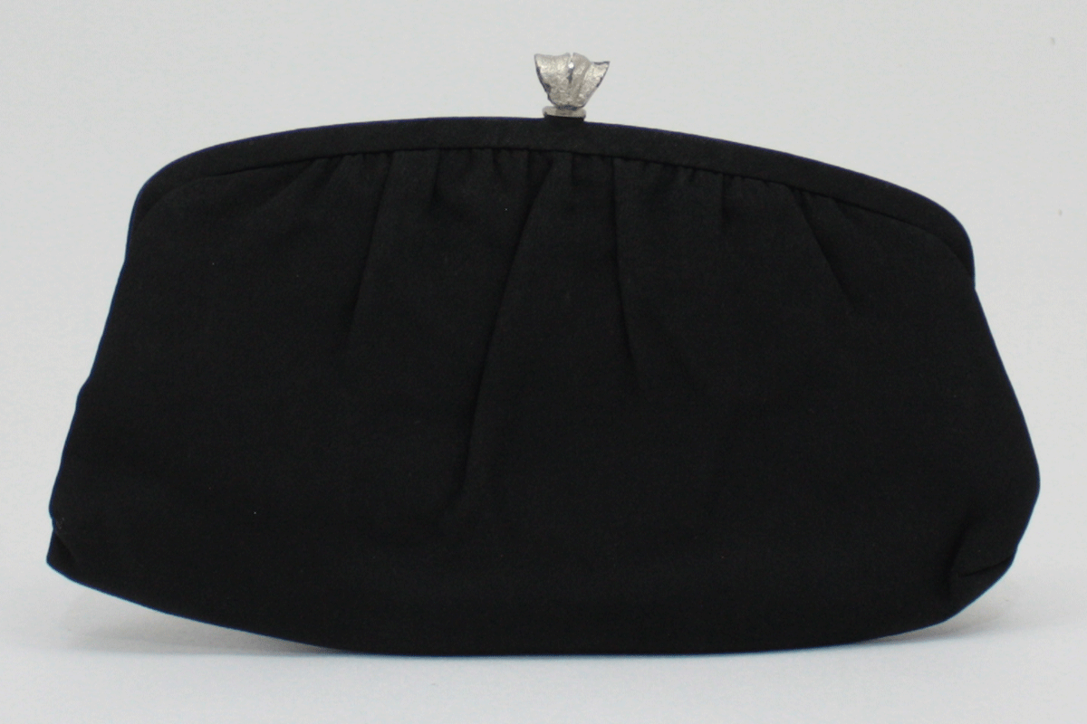 Sold at Auction: 3PC VINTAGE EVENING BAGS. MM BLACK SATIN PURSE WI