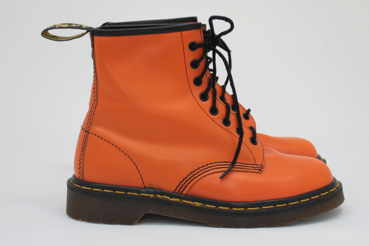 Vintage Dr. Martens Orange Combat Boots Men's UK Size 6.5 Made in ...