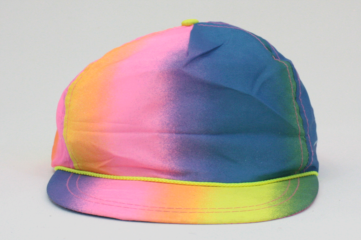 Vintage Neon Rainbow Snap Snapback Vintage Back — Rainbow High Country Hat: Fluorescent Fade Nylon Cap