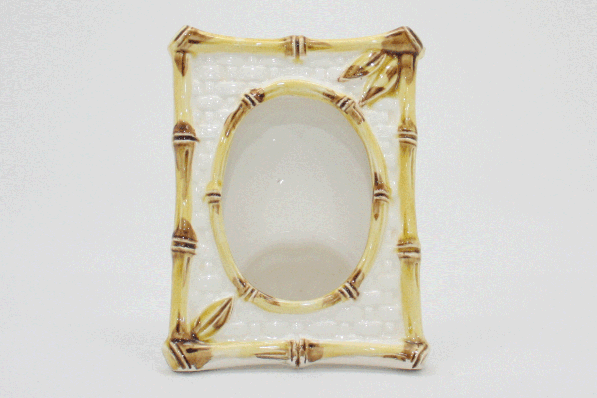 Vintage Ceramic Bamboo Picture Frame Made in Japan in the Sixties Small
