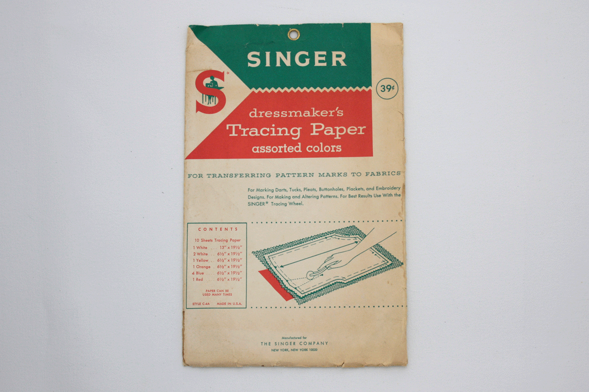 Vintage Singer Tracing Paper Unopened Envelope with 10 Sheets