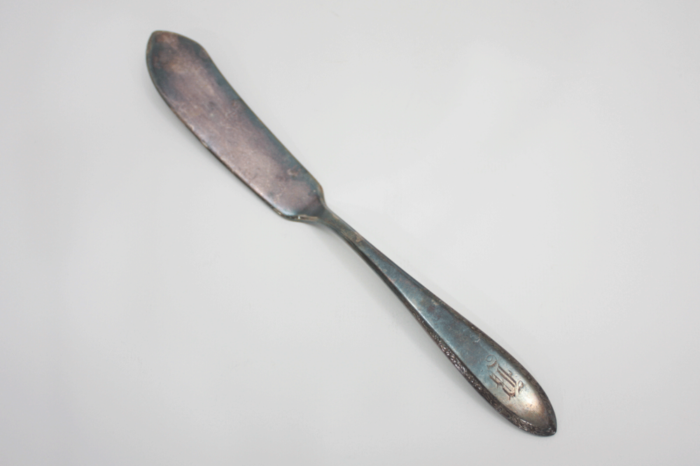 Vintage Silver Plated Butter Spreader Knife Monogrammed Cheese