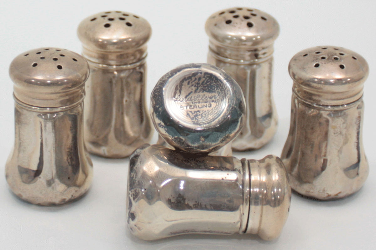 Mini Sterling set of 6 Silver Salt & Pepper 1.5 Tall