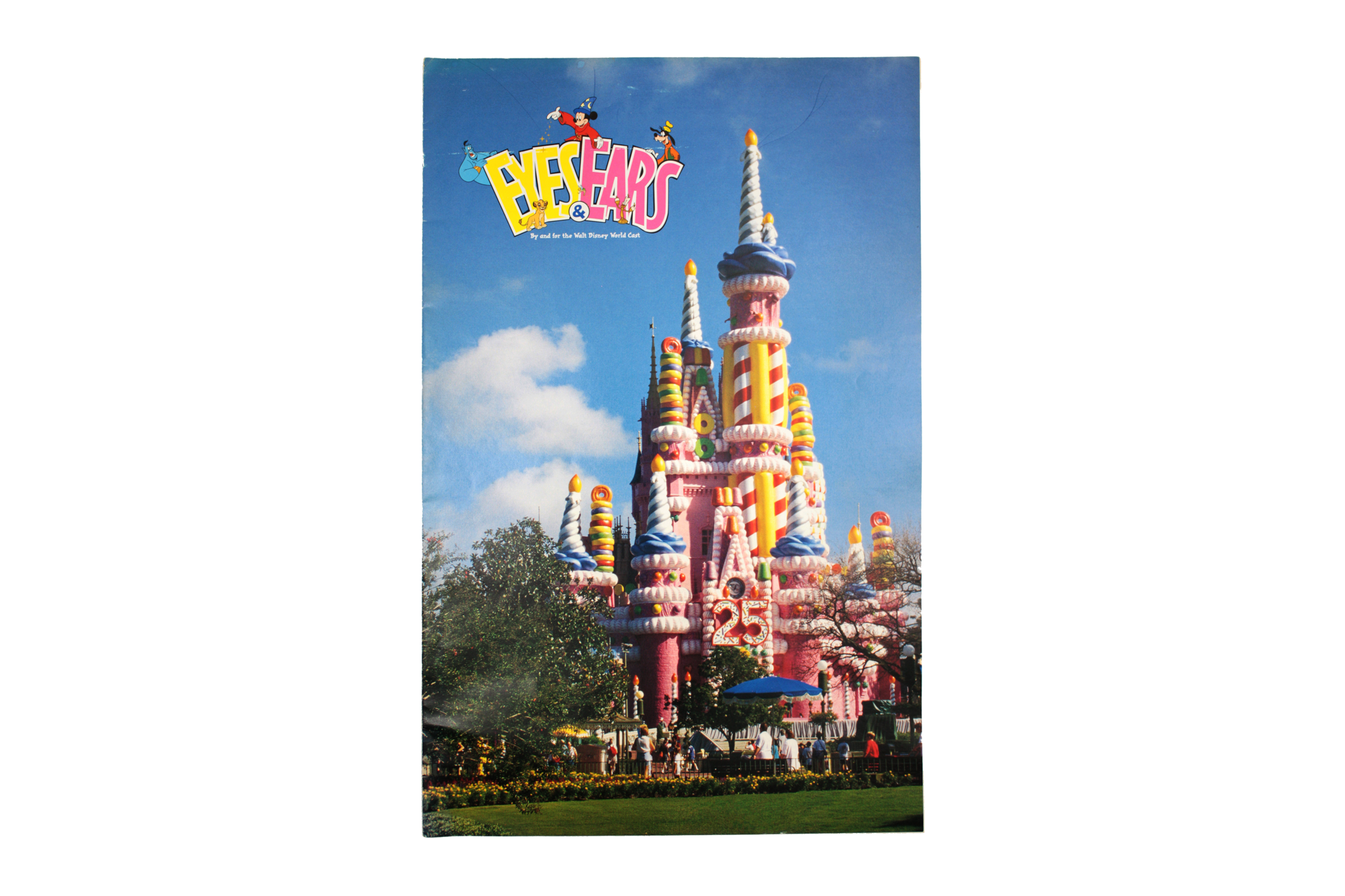 Walt Disney World 25th Anniversary Cake Castle Eyes &amp; Ears Cast Member Newspaper Full Color