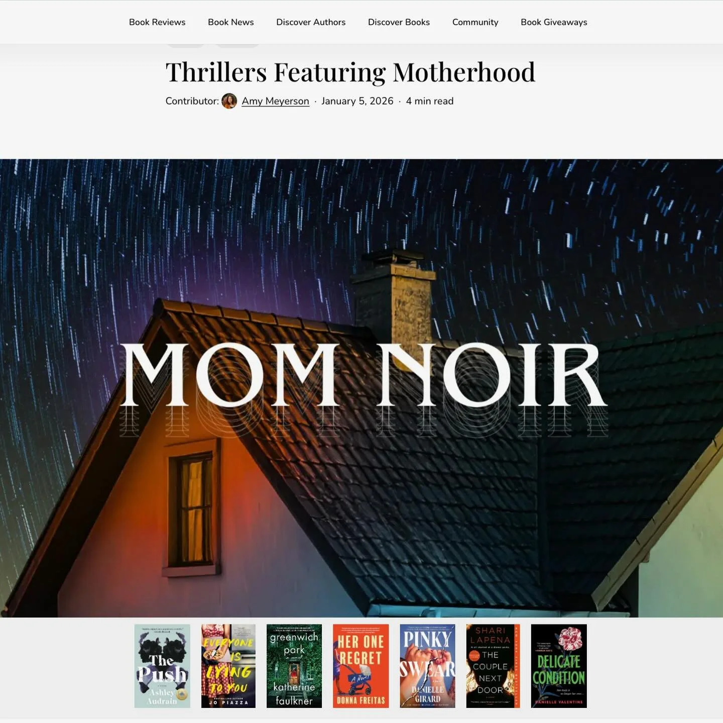 Wow! So honored to see Pinky Swear included in this Mom Noir article in @booktrib about Thrillers Featuring Motherhood alongside some absolute gems. 

#PinkySwearBook #MotherhoodSuspense #DanielleGirard #domesticsuspense #readersofinstagram