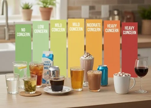 examples of drinks that are no concern through heavy concern