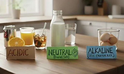Examples of drinks that are acidic, neutral, and alkaline