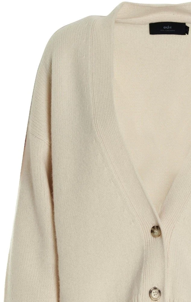 Arch4 Willow Cashmere Cardigan Sweater in Ivory — Delsette