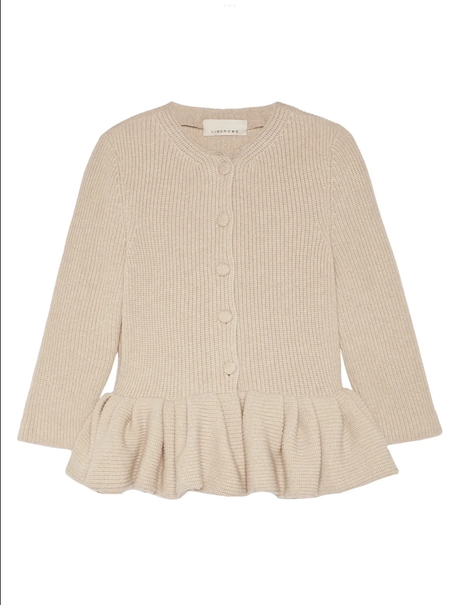 BIJOU PEPLUM KNIT CARDIGAN IVORY Ｍ RE ORDER】BIJOU PEPLUM KNIT CARDIGAN - BIRTHDAY BASH