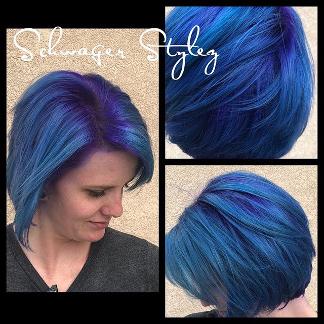 New hair for a new season yasss girl ! #schwagerstylez #purpleandteal #alittletrueblue #joico #pravana #coloradospringsstylists #colormelt #purplerootage #fashioncolors #vivids