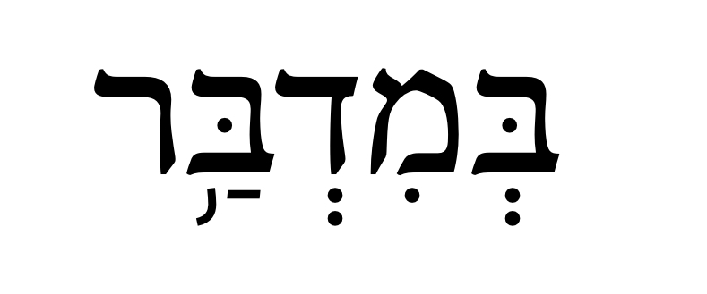The fifth word of the Hebrew of Numbers, bemidbar , which means “In the Wilderness” and was the Hebrew title for the book.