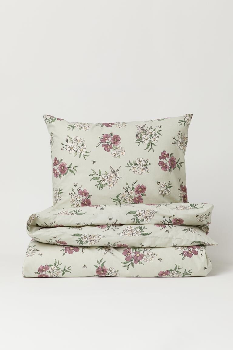 Floral Cotton Duvet Cover Set