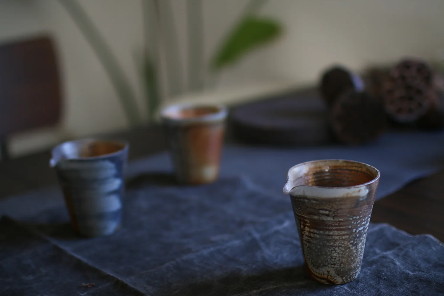 Wood Fired Tiger Skin Pattern Fair Cup