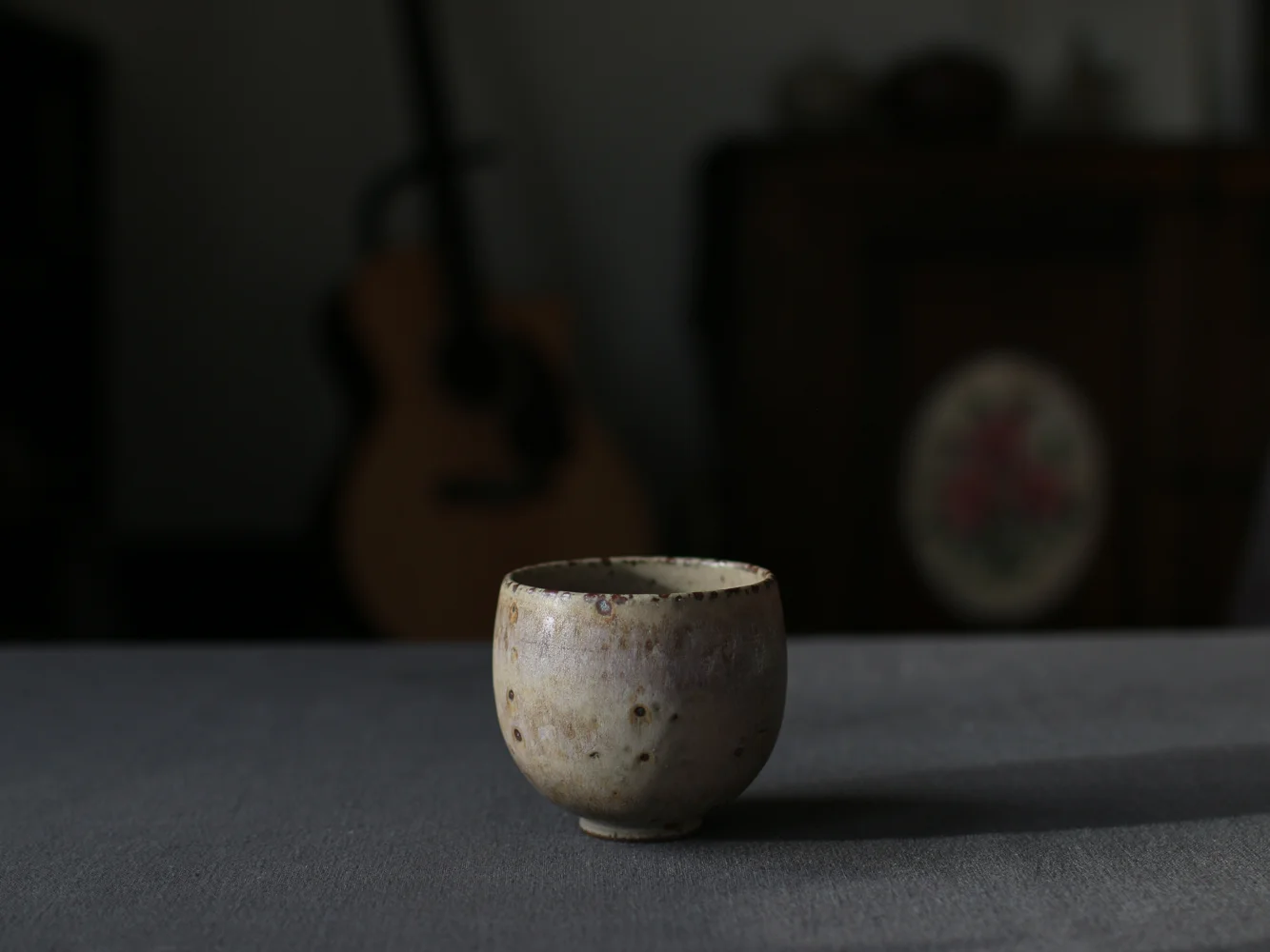 Handmade Taro Moonface Waste Bowl/Matcha Bowl