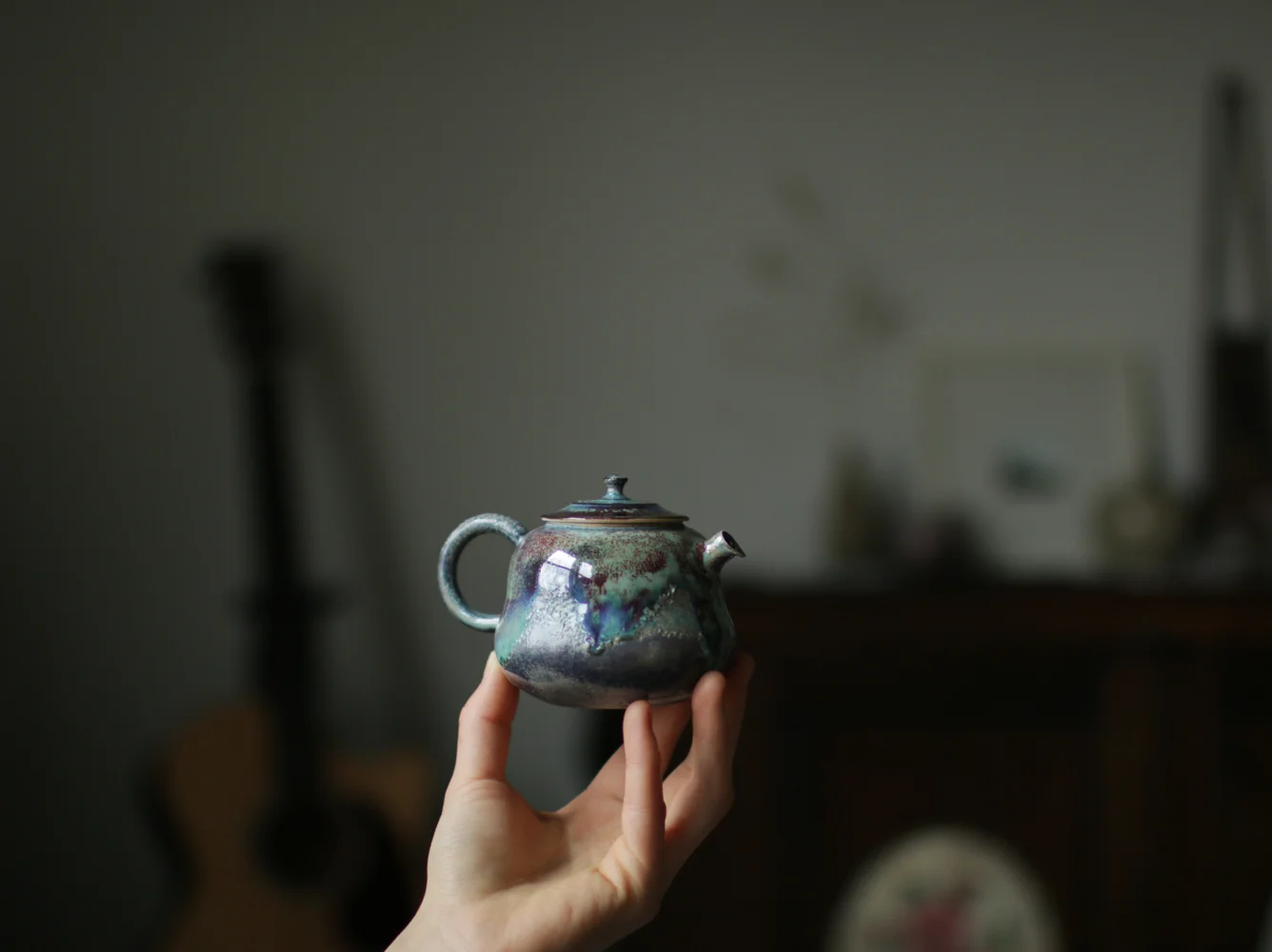Handmade Blue Volcano Lava Glaze Teapot No.2