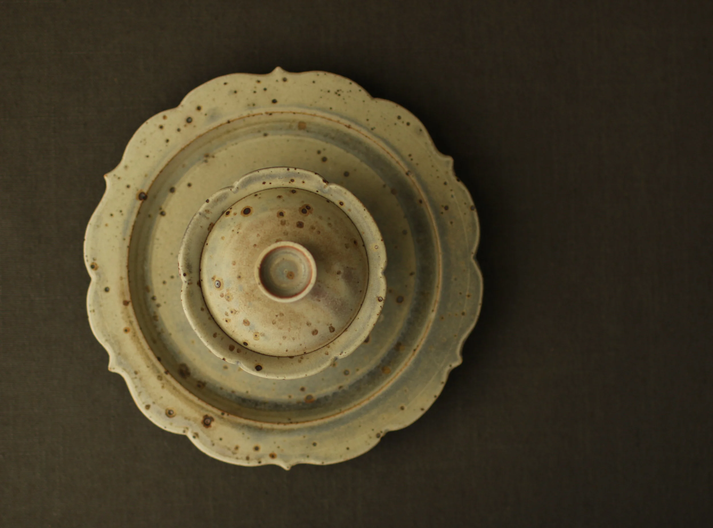 Handmade Floral Edge Moonface Tea Tray