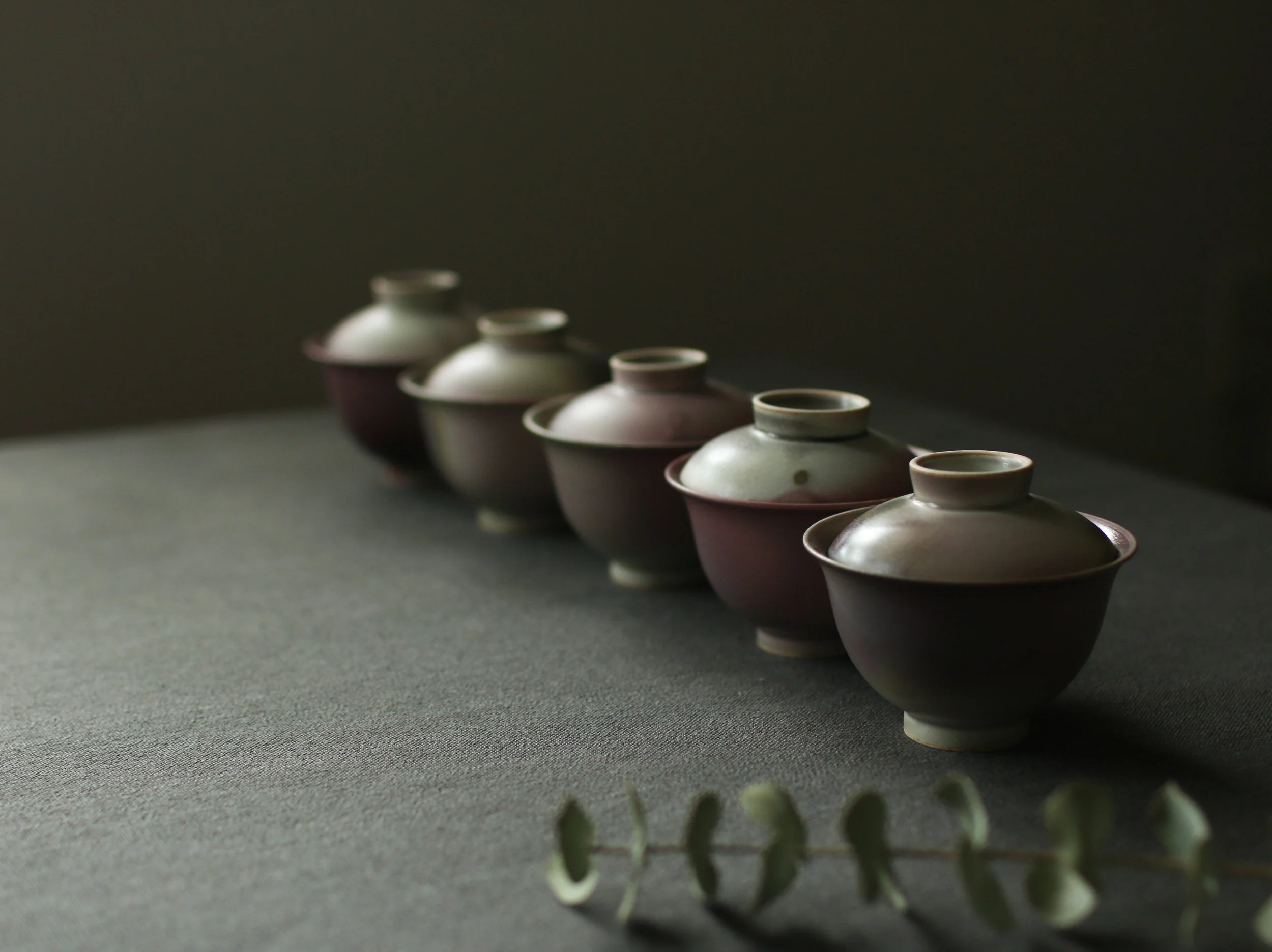 Handmade Full Moon Dark Pink Gaiwan