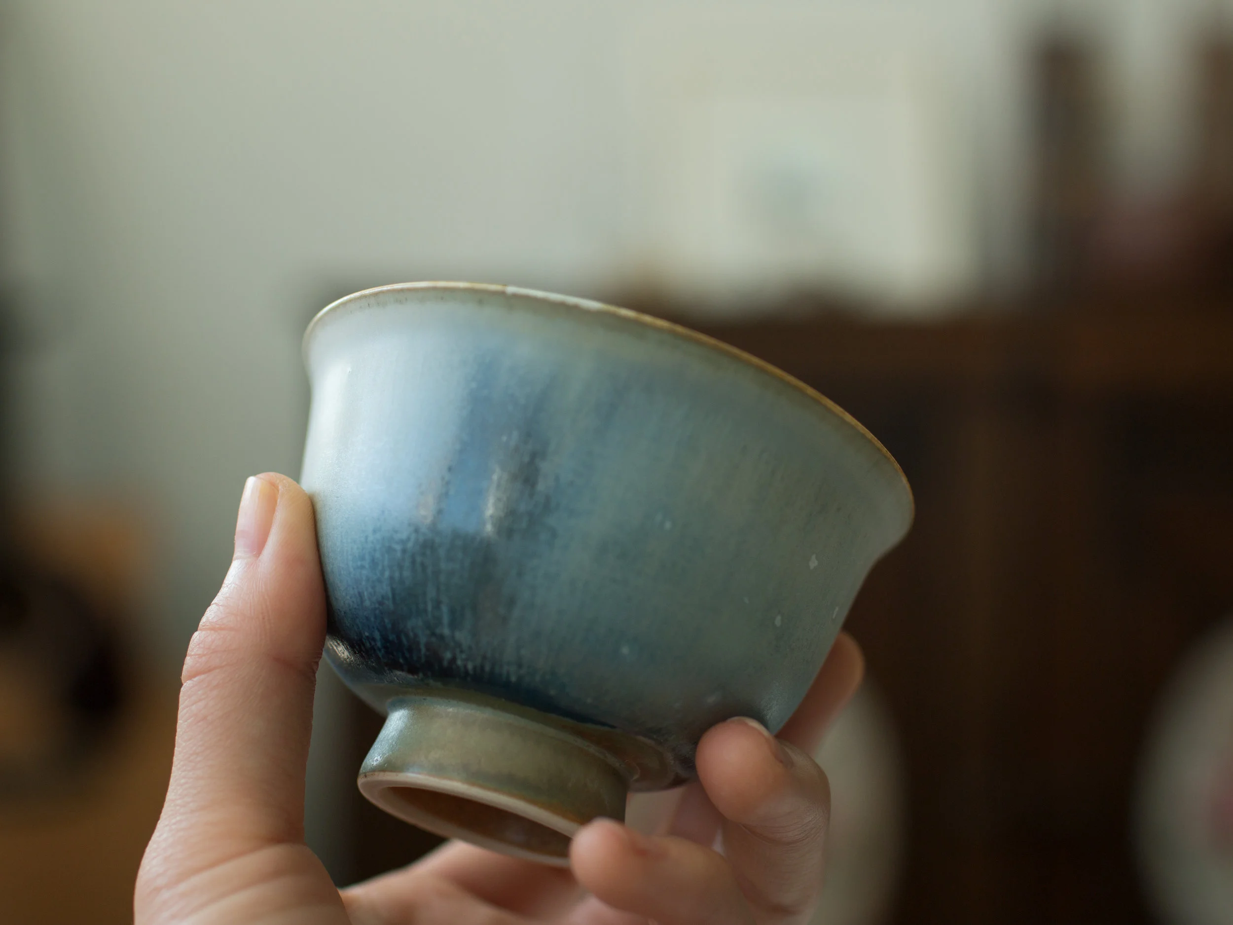 Handmade Light Indigo Blue Teacup