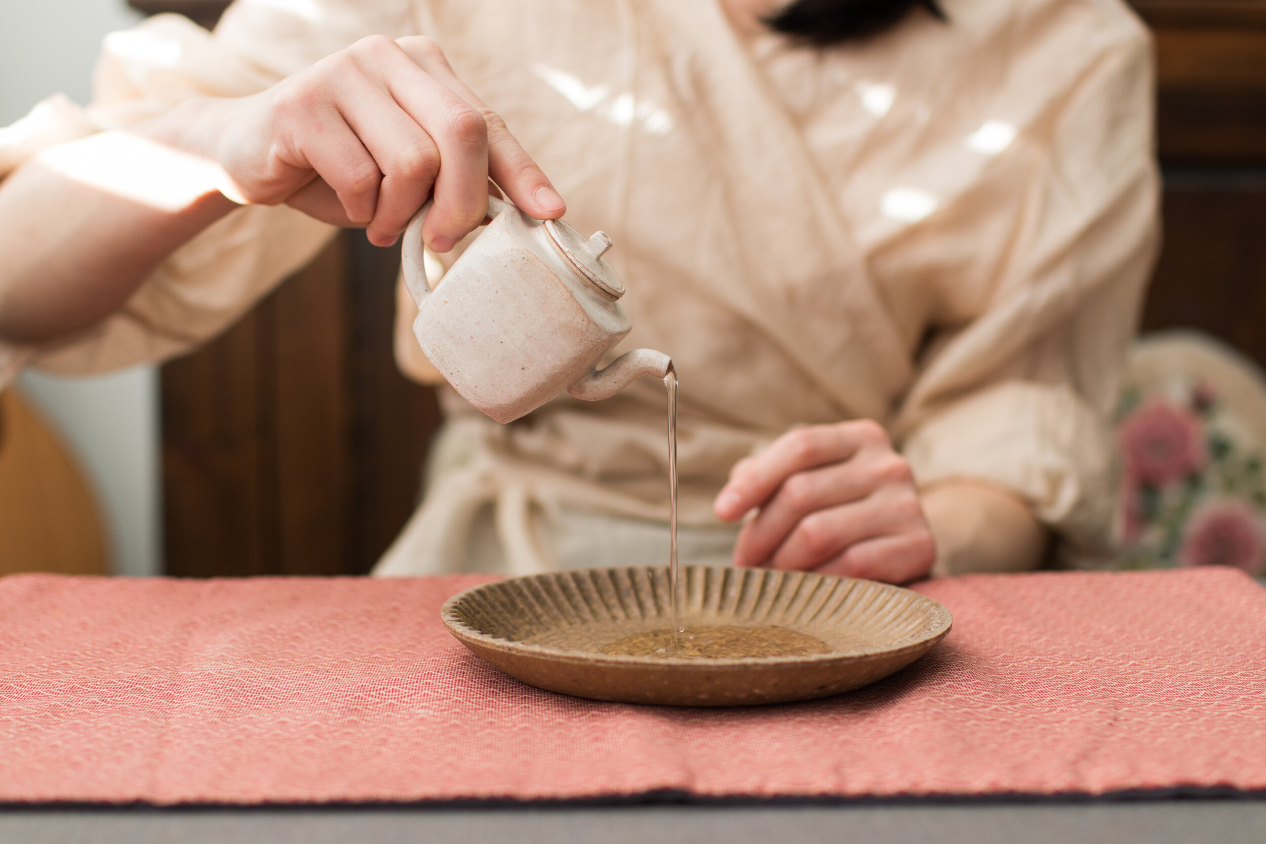Handmade Grain Glaze Square Teapot