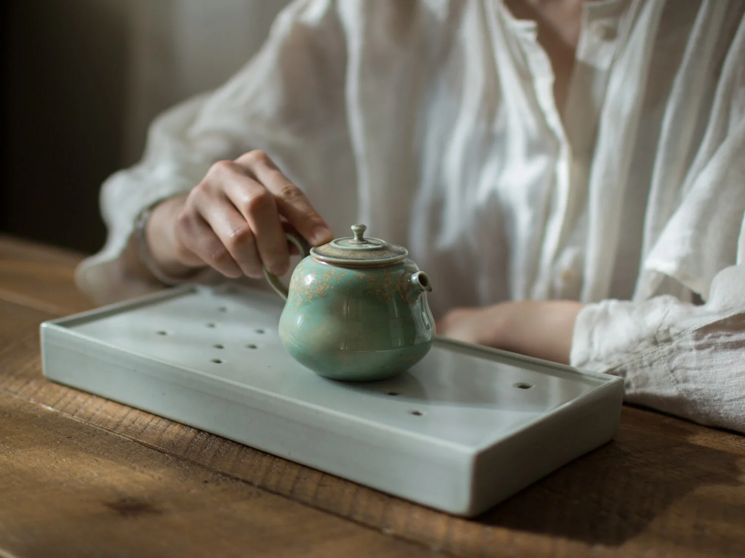 Handmade Mint Green Teapot