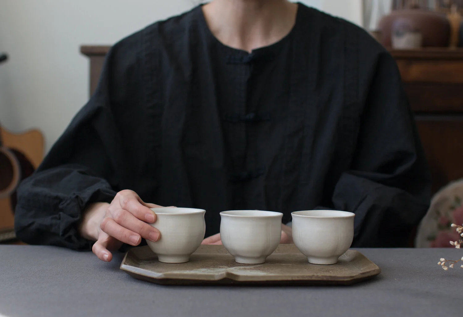 Handmade White Bean Teacup
