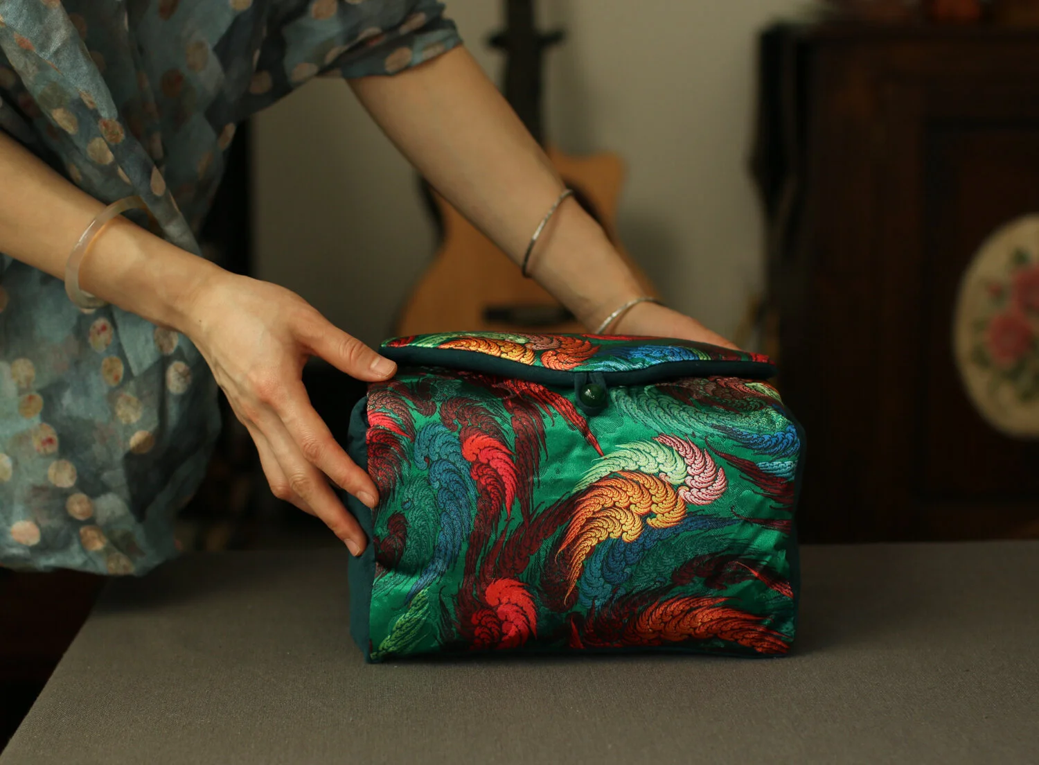 Peacock Green Teaware Pouch