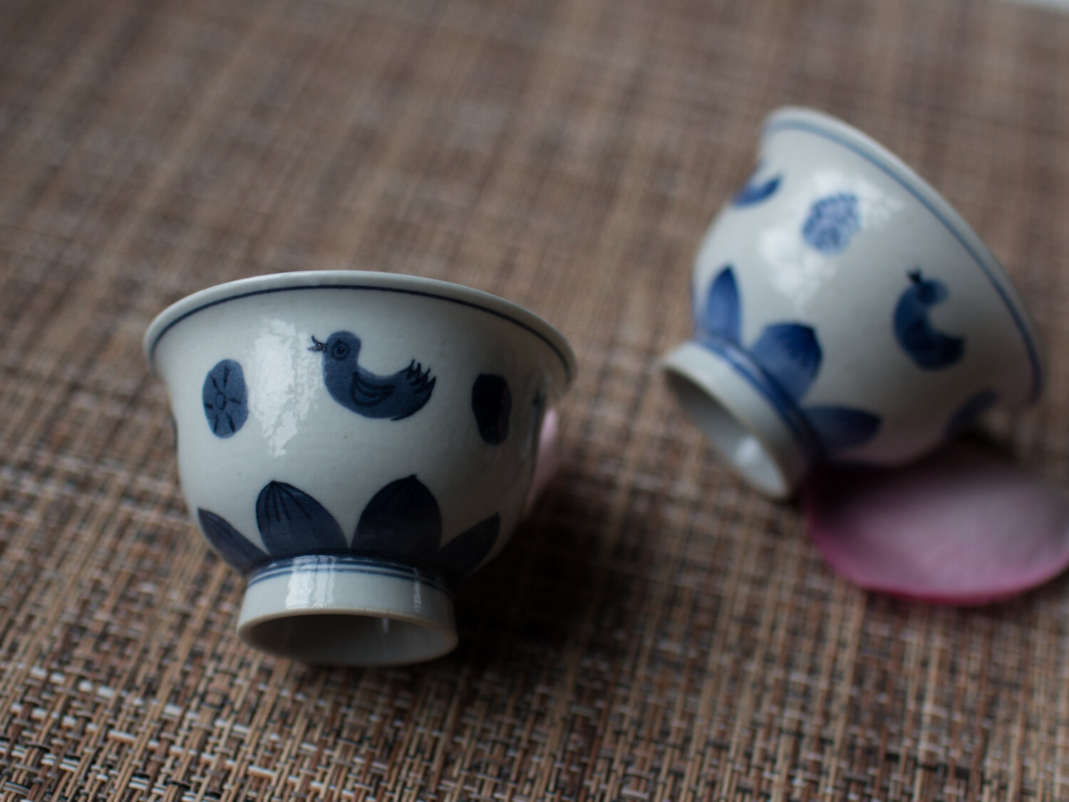 Hand Painted Qing Hua Little Duck Gaiwan Set