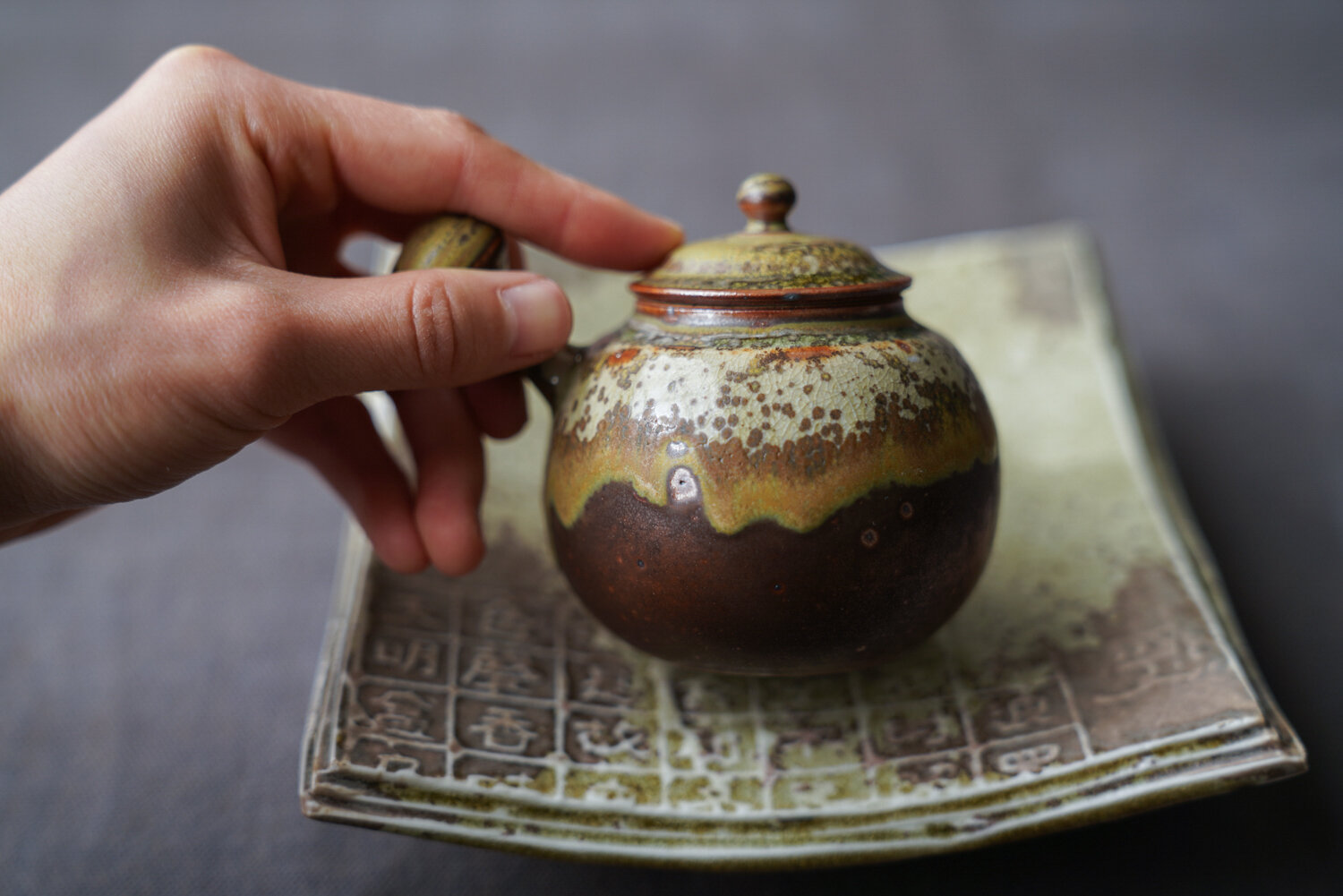 Handmade Volcano Side Handle Teapot