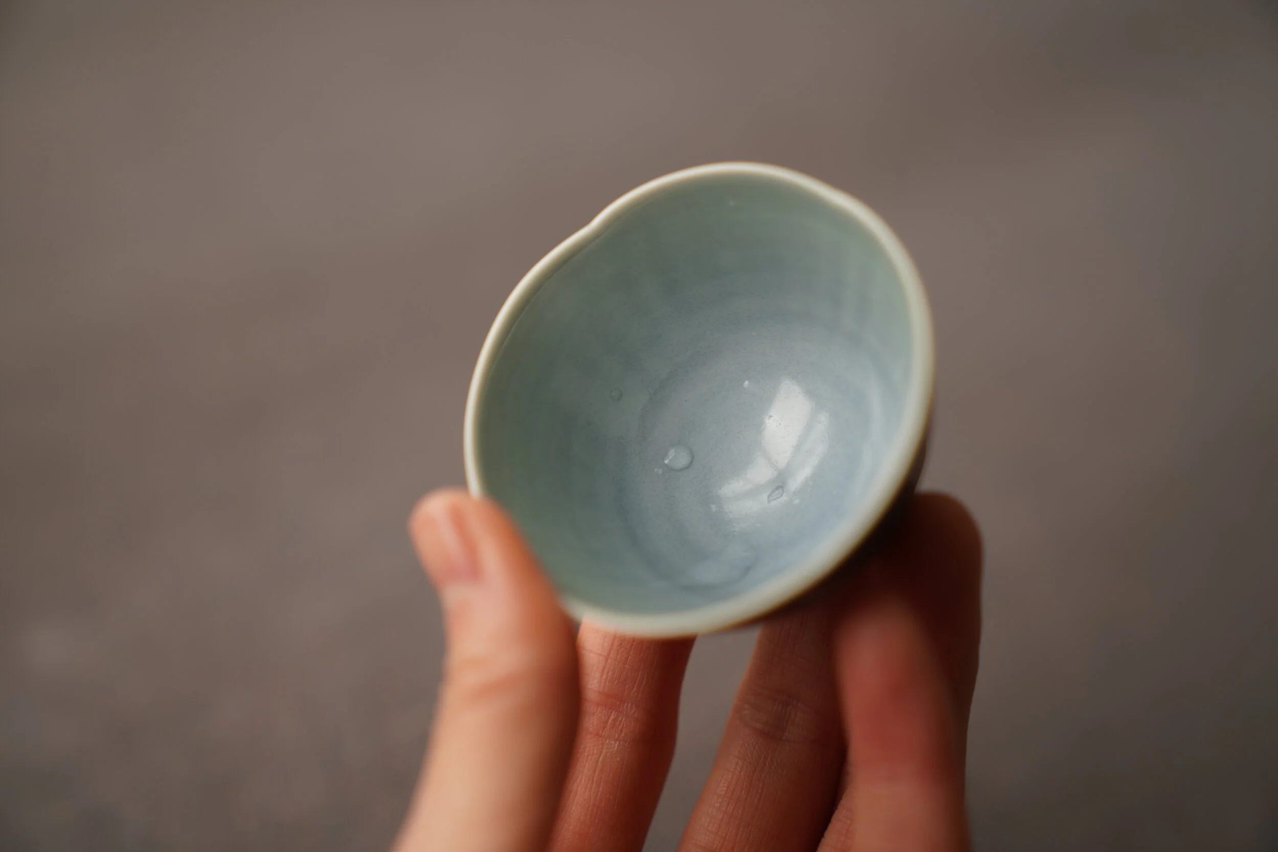 Handmade Small Light Blue Floral Teacup 