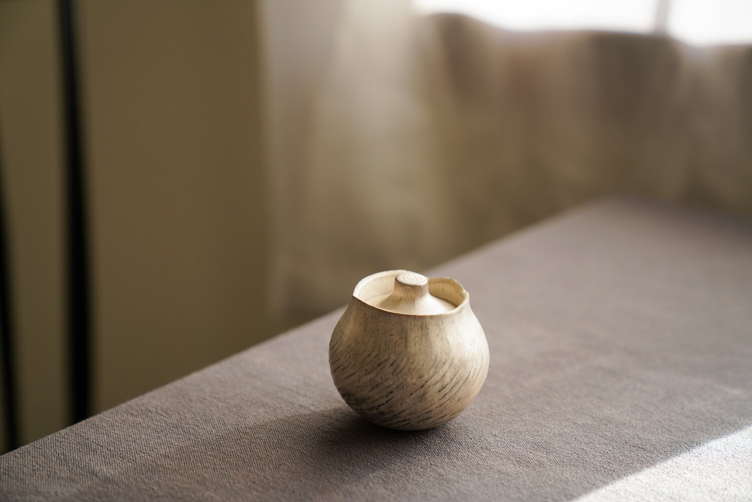 Handmade Silver Glazed Pomegranate Tea Jar