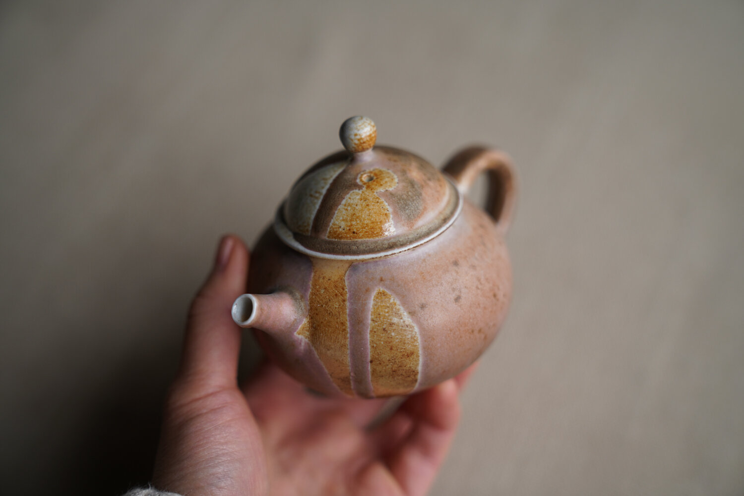 Handmade Earthy Pink Soda Firing Teapot