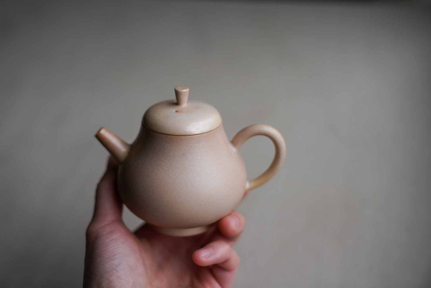 Handmade Peach Soda Ash Wood Fired Teapot