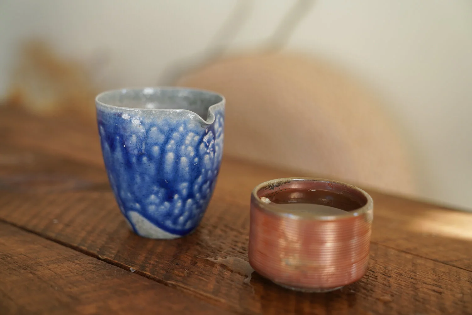 Handmade Soda Firing Blue Glazed Fair Cup