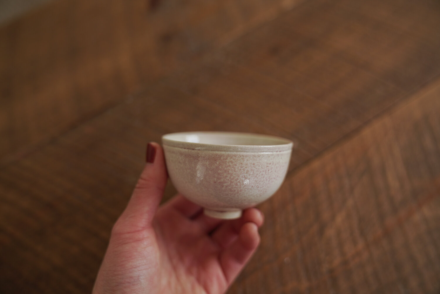 Handmade Soda Firing Grainy Pink Teacup