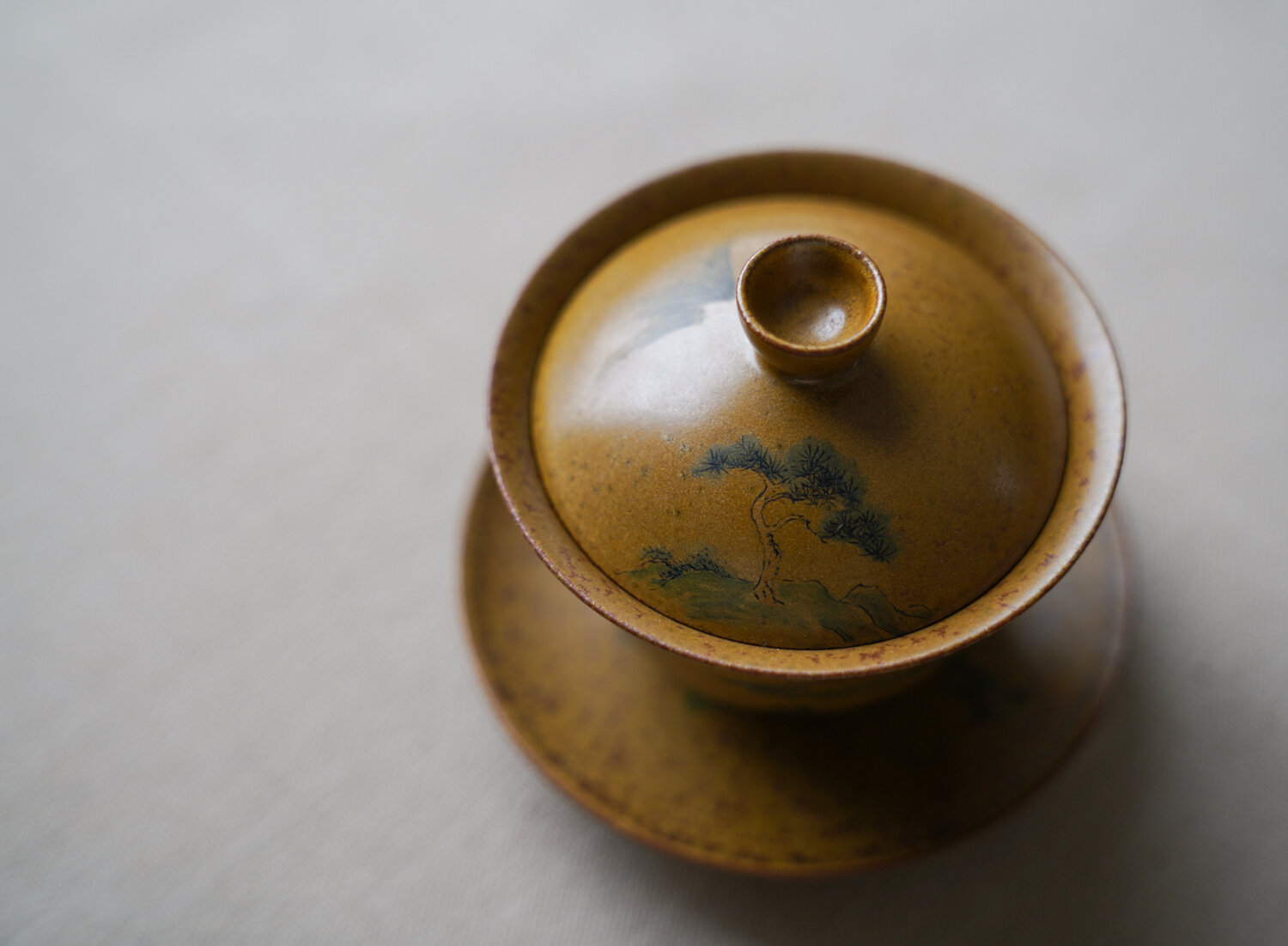 Hand-painted Pine Tree Gaiwan