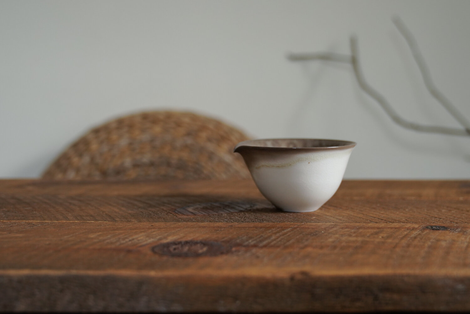 Brown and Creamy White Wood Fired Faircup