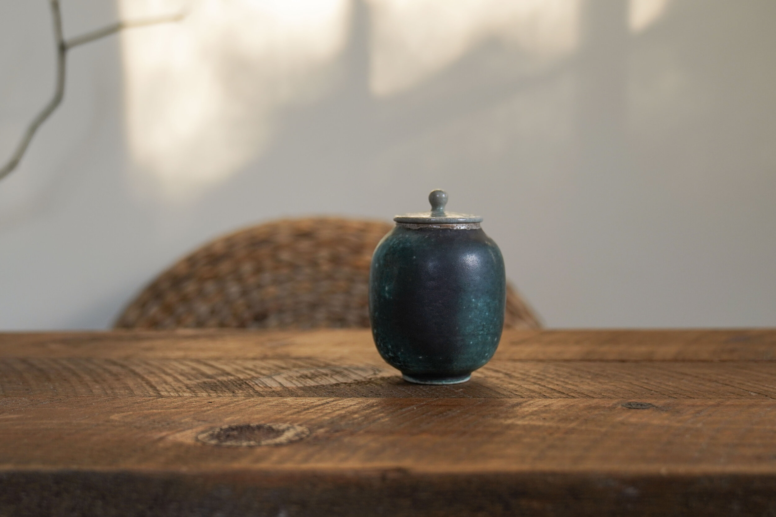 Dark Green &amp; Smoky Turquoise Tea Jar