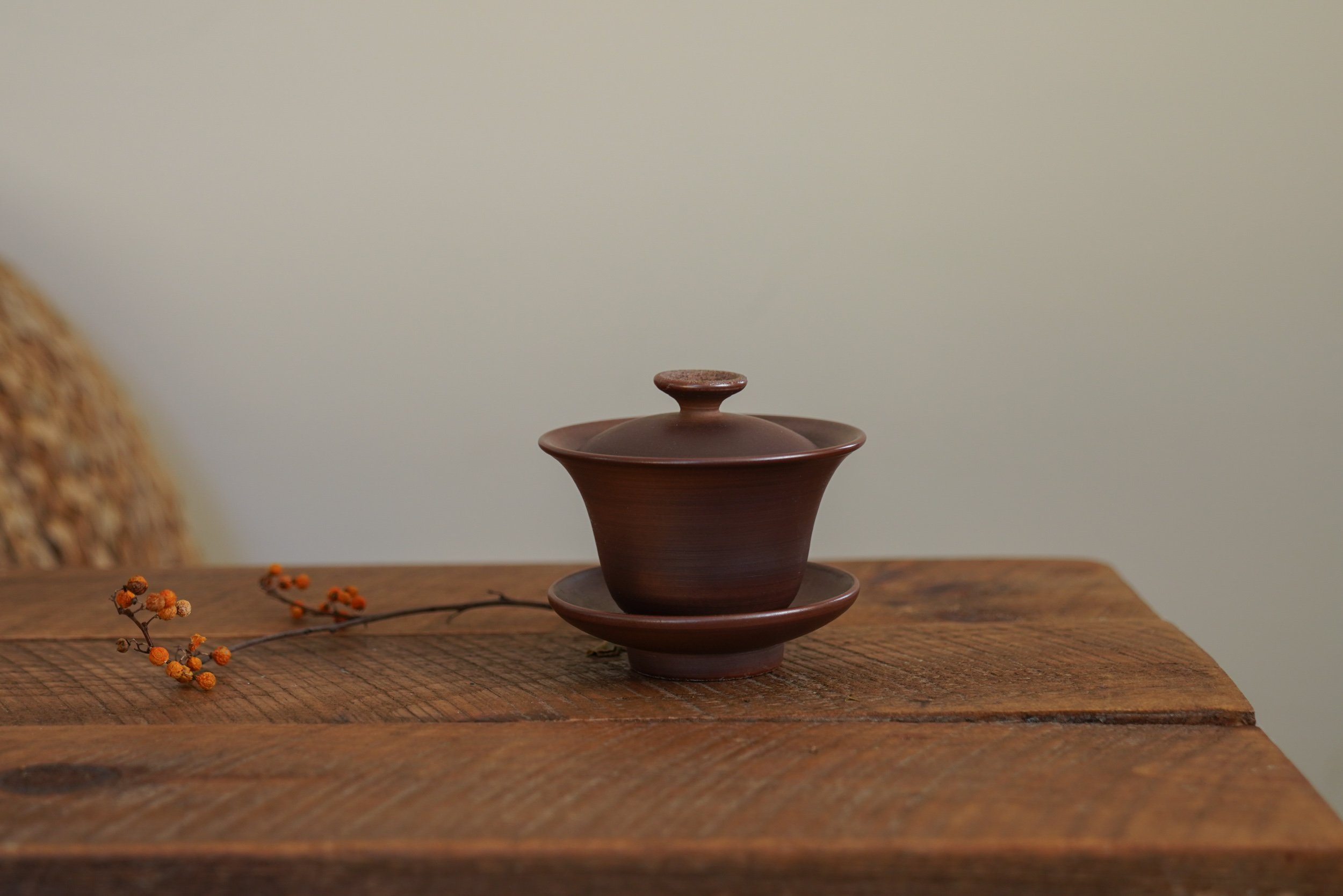 Brown Wood Fired Gaiwan