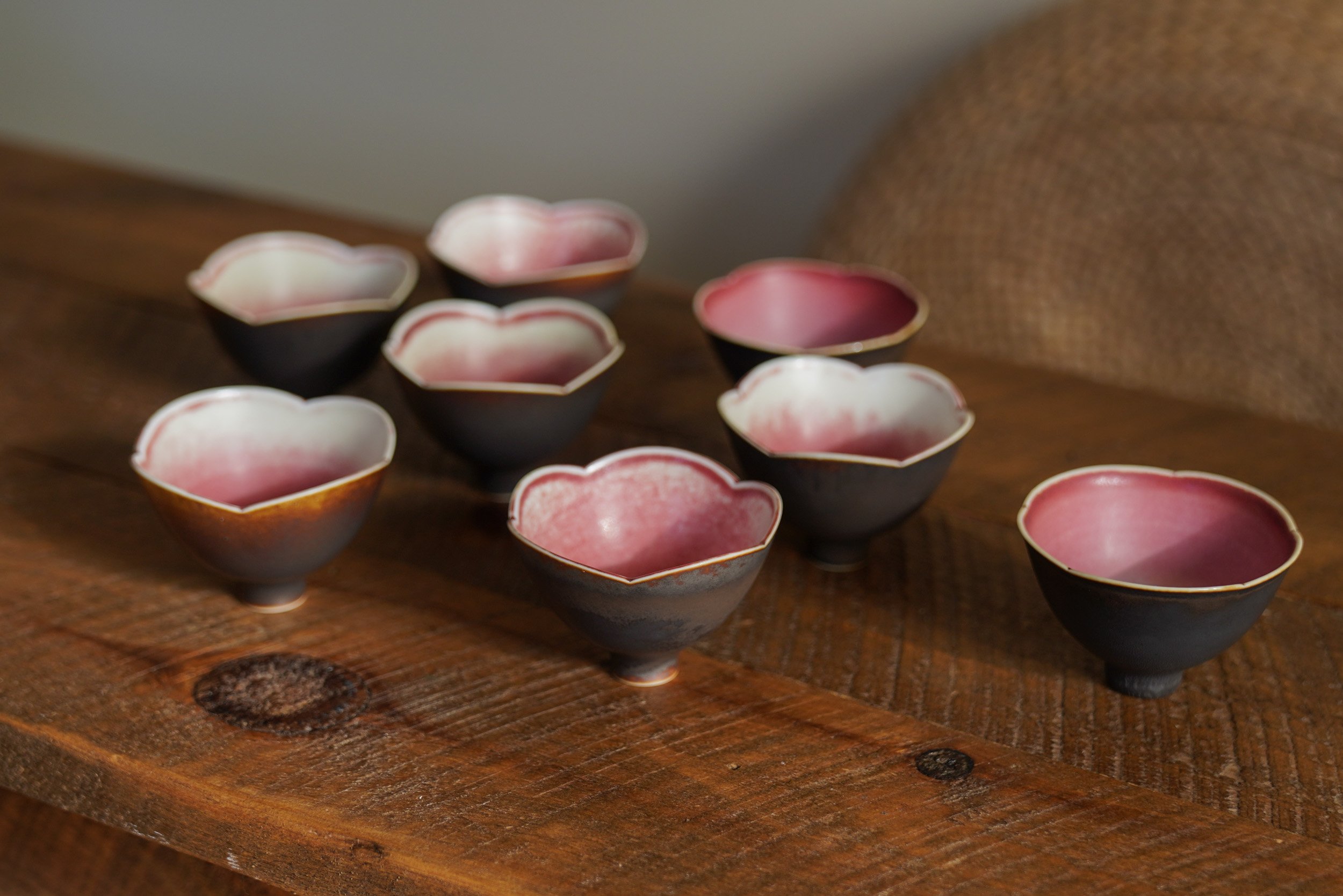 Handmade Pink Glazed Floral Teacup