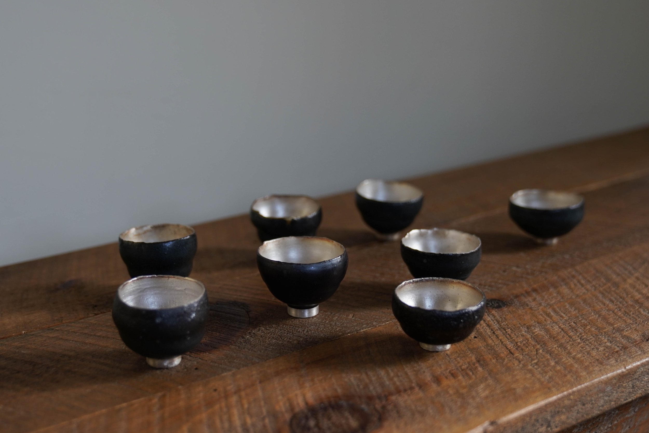 Black Silver Glazed Teacup