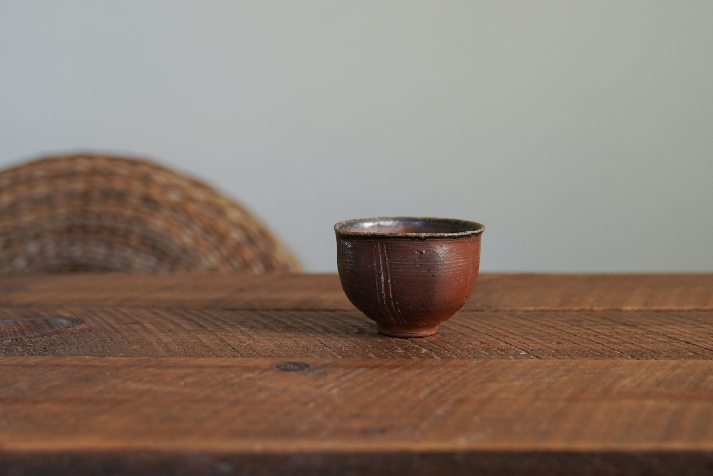 Wood-Fired Rough Clay Solo Tea Cup 
