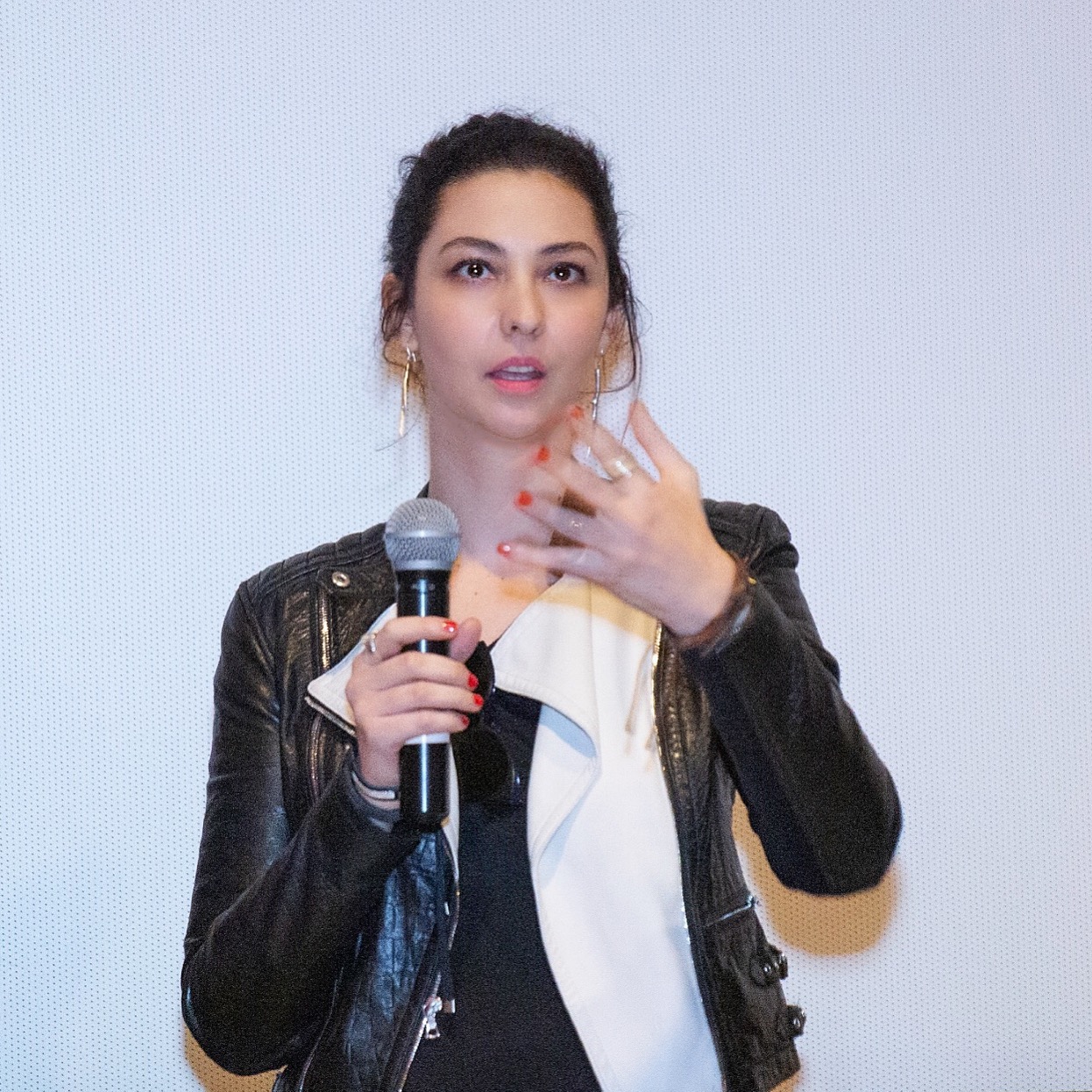 Stella Velon presenting The Critic at the 2019 Women’s International Film Festival at AMC Times Square (New York)