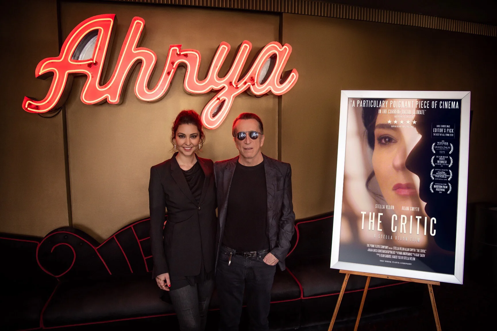 Stella Velon & Jean Gabriel Kauss presenting ‘The Critic’ at the Ahrya Fine Arts Theatre in Beverly Hills Photo: Eddie Ruvalcaba