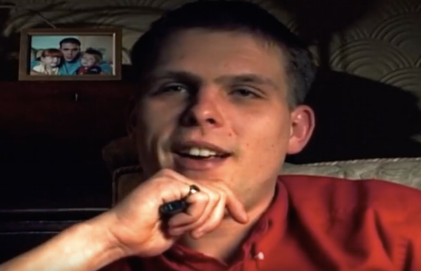 Mitchell being interviewed by journalists about Lynsey’s disappearance.
