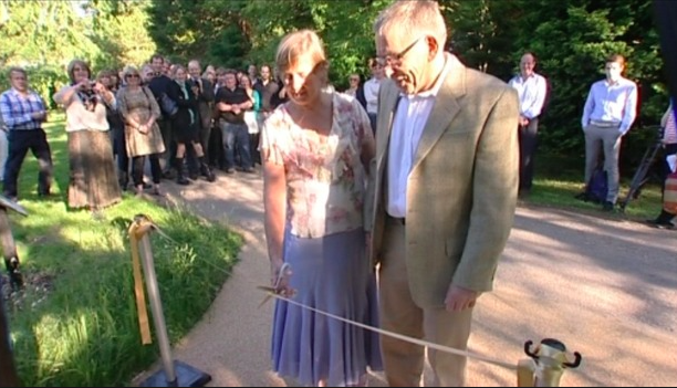 Teresa and David opening Joanna’s memorial garden (source: ITV)
