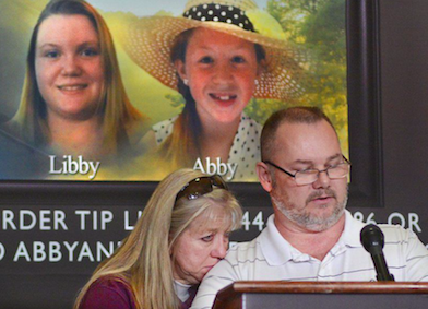 Mike and Becky Patty speak at a press conference in March 2017